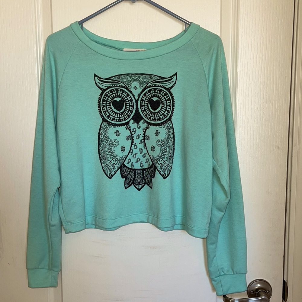 Owl printed long-sleeve shirt
